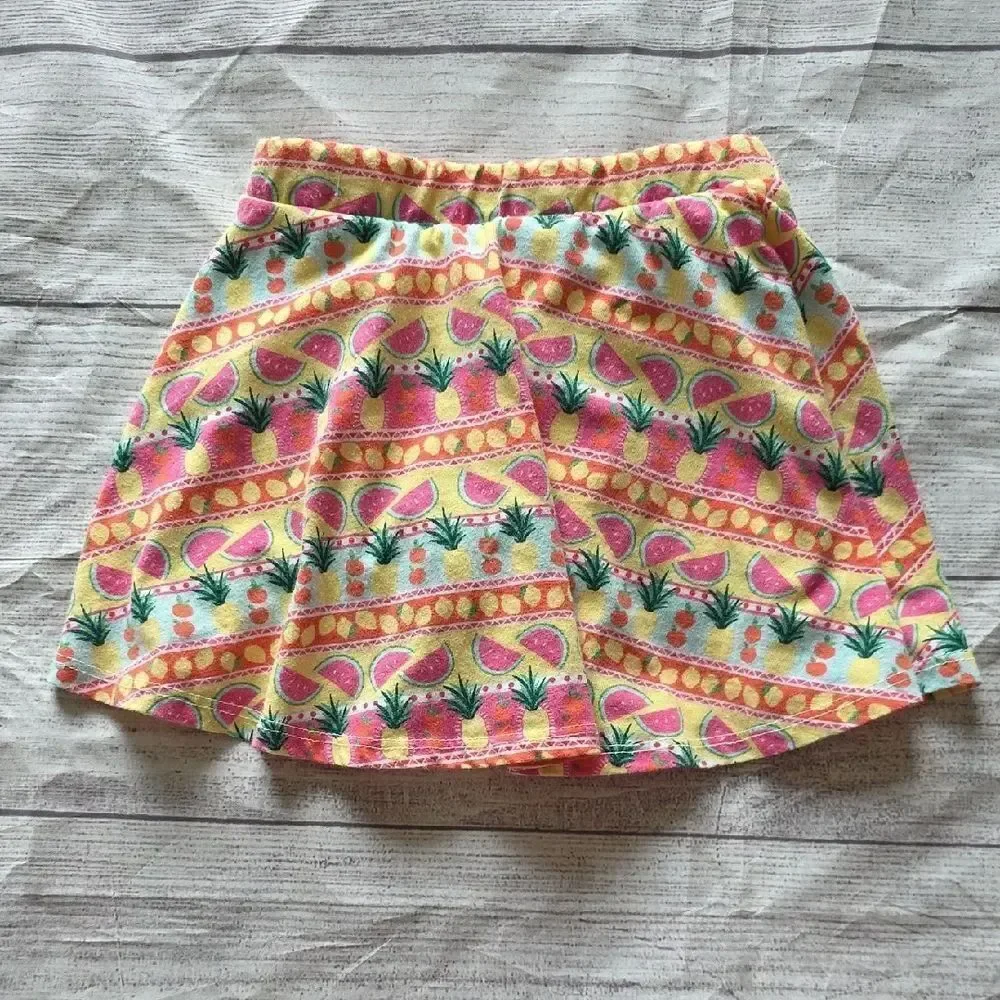 The Children's Place Pink and Yellow Pineapple Skater Skirt